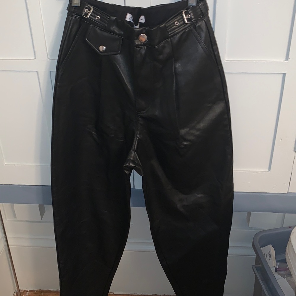 New w/tags Zara pleather slouch pants